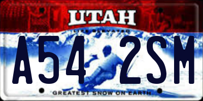 UT license plate A542SM