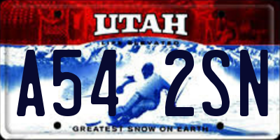 UT license plate A542SN