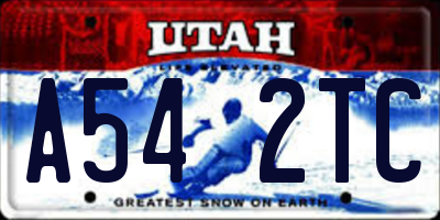 UT license plate A542TC
