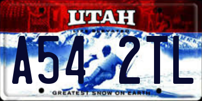 UT license plate A542TL
