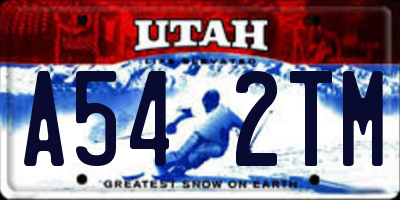 UT license plate A542TM