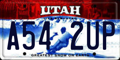 UT license plate A542UP