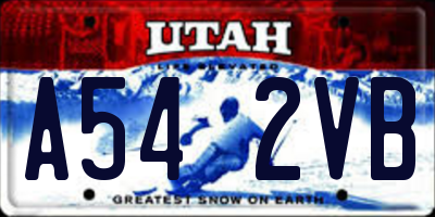 UT license plate A542VB