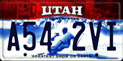 UT license plate A542VI