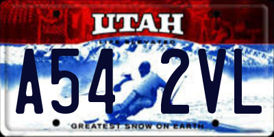 UT license plate A542VL