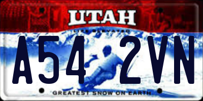 UT license plate A542VN
