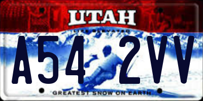 UT license plate A542VV