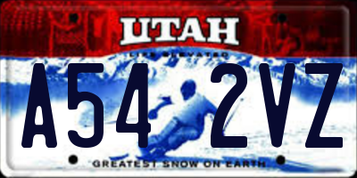 UT license plate A542VZ