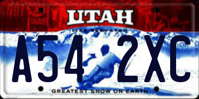 UT license plate A542XC