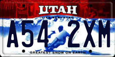 UT license plate A542XM