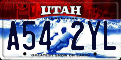 UT license plate A542YL