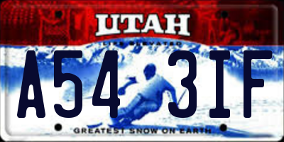 UT license plate A543IF