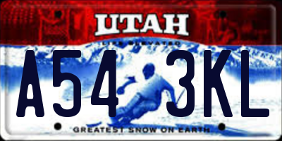 UT license plate A543KL