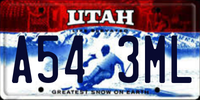 UT license plate A543ML