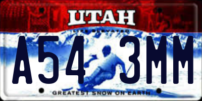 UT license plate A543MM