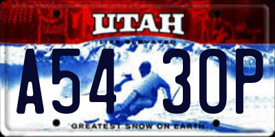 UT license plate A543OP