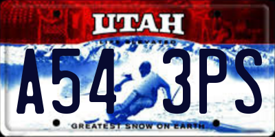 UT license plate A543PS