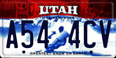 UT license plate A544CV