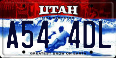 UT license plate A544DL