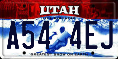 UT license plate A544EJ