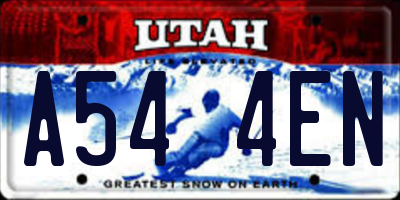 UT license plate A544EN