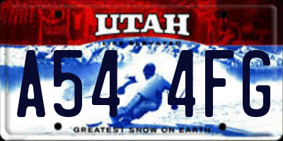 UT license plate A544FG