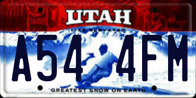 UT license plate A544FM