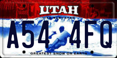 UT license plate A544FQ