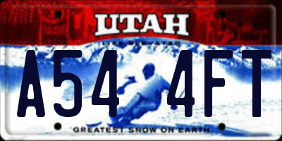 UT license plate A544FT
