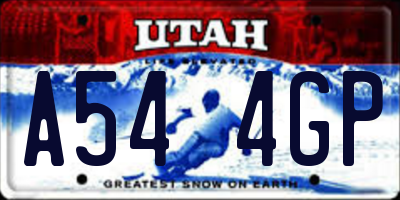UT license plate A544GP