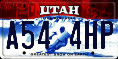 UT license plate A544HP