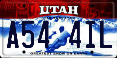 UT license plate A544IL