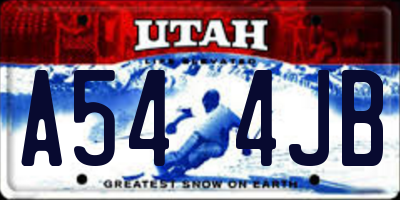 UT license plate A544JB