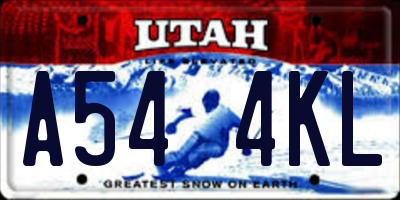 UT license plate A544KL