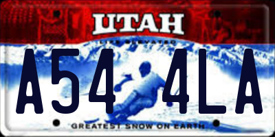 UT license plate A544LA