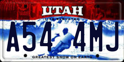 UT license plate A544MJ