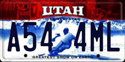 UT license plate A544ML