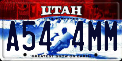 UT license plate A544MM