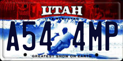 UT license plate A544MP