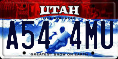 UT license plate A544MU