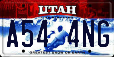 UT license plate A544NG