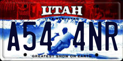 UT license plate A544NR