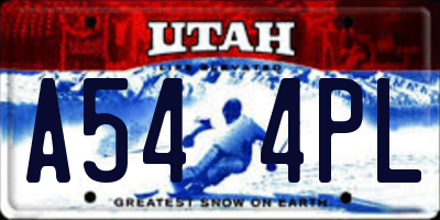 UT license plate A544PL