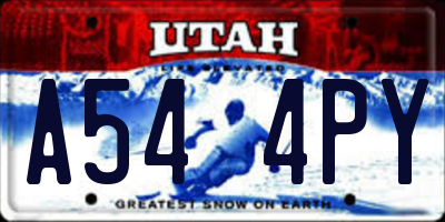 UT license plate A544PY