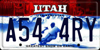 UT license plate A544RY