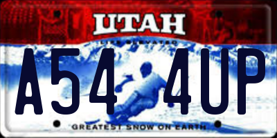 UT license plate A544UP