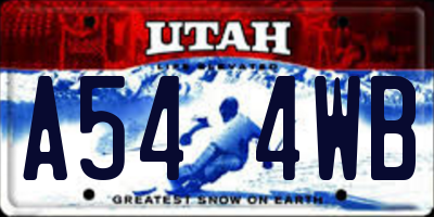 UT license plate A544WB