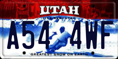 UT license plate A544WF