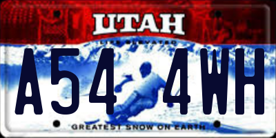 UT license plate A544WH