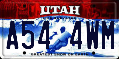 UT license plate A544WM